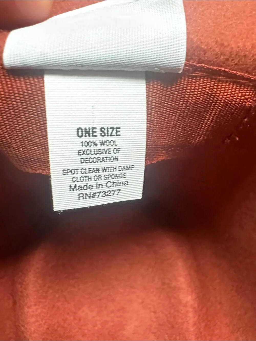 Sonoma Rust Red Wide-Brim Hat on Script Dress Form New without tags.